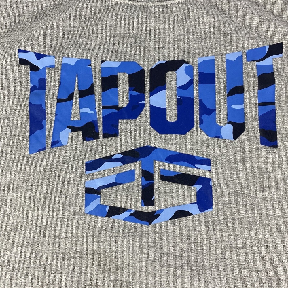 Tapout Shirt Mens Extra Large XL Grey Big Logo MMA Fighting Tee